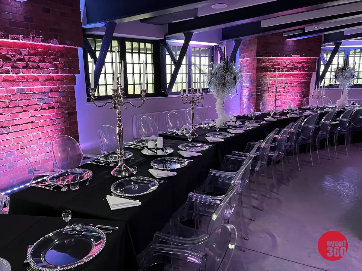 Wynajem obrusów prostokątnych czarnych rent360