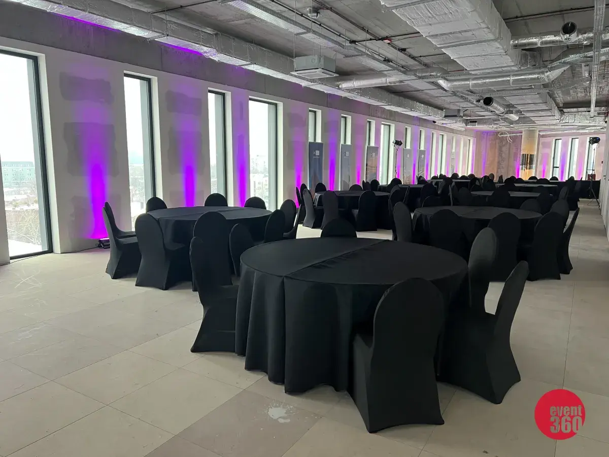 Wynajem obrusów okrągłych czarnych rent360